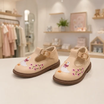کفش غاز پینترستی چرم مصنوعی رنگ کرم